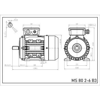Silnik elektryczny 0,55kW 900 obr/min. 80 B3